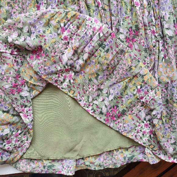 MNG Mango Floral Mini Dress Garden Indie Cottage Coquette Praire Flowy Size 6 - Picture 11 of 11